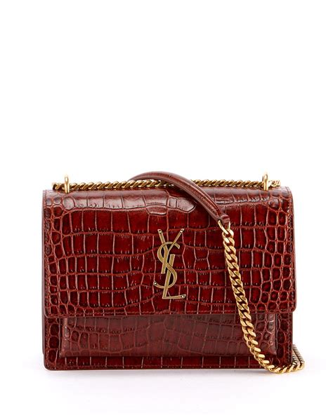 ysl sunset satchel bag|ysl sunset bag medium croc.